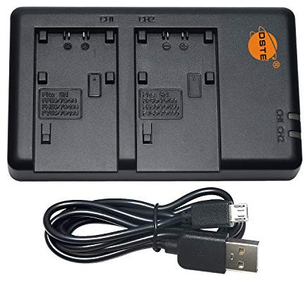 DSTE NP-FH50 Chargeur de batterie double USB compatible avec les batteries Sony NP-FP50 NP-FH100 NP-FV50 NP-FV/FP/FH – Alimentation via câble de charge micro USB vers USB-A 2.0