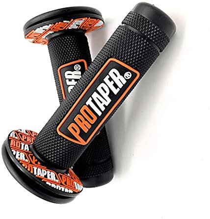Mango de Motocicleta Agarre de Freno de Goma de Gel Adecuado para crf exc YZF protaper protaper cónico Cross Split Bike-Black_Orange