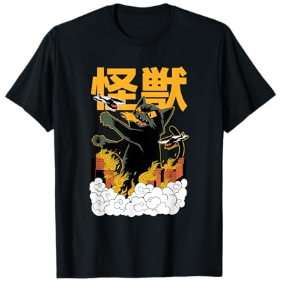 Japanese Kaiju Cat Street Harajuku Anime, Manga T-Shirt