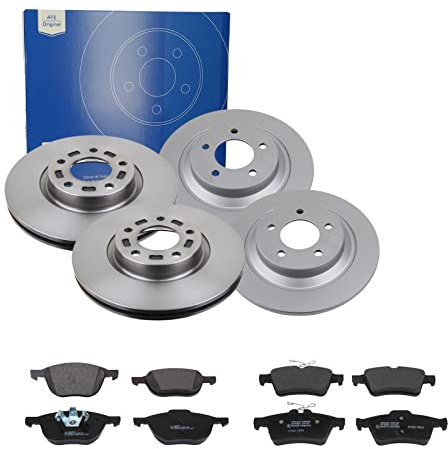 ATE Bremsen-Set 2 Bremsscheiben + Bremsbeläge Bremsensatz Einbau Vorne Hinten Bremsscheiben-Set Scheibenbremsen SIZW21RFK8 passend für Mazda 5 CR19 CW