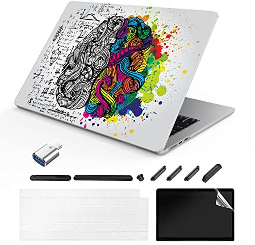 TeDaWen Compatibile MacBook Air 13.6 pollici Custodia 2022-2025 Modello di rilascio: chip A3240 M4 A3113 M3 A2681 M2, custodia rigida per laptop con motivo stampato per MacBook Air 13.6, cervello A5