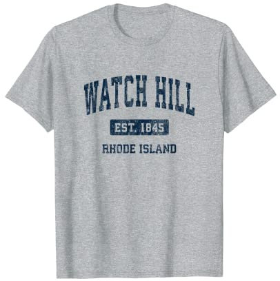 Sehen Sie sich Hill Rhode Island RI Vintage-Athletik-Sportdesign an T-Shirt