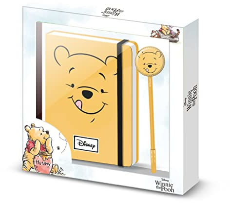 Karactermania Winnie l'Ourson Face-Coffret Cadeau avec Journal et Stylo à Bille Fashion, Jaune