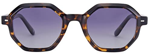 H HELMUT JUST Sonnenbrille Herren Damen, Achteckig Sonnenbrille Leicht TR90 Rahmen Unisex