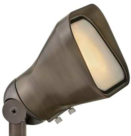 Hinkley LumaCORE Low Voltage Accent Spot Light, 3000K, Variable Output, Cast Brass, Frosted Lens, Includes Wiring Kit and Ground Spike, Matte Bronze Finish