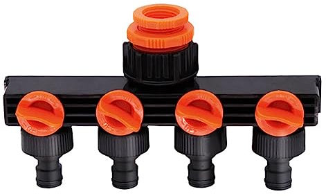Répartiteur de tuyau d'arrosage à 4 voies, connecteur de robinet de jardin connecté de 1/2,3/4,1, tuyau ou dérivateur d'eau de robinet, distributeur de robinet d'eau à 4 voies pour irrigation de