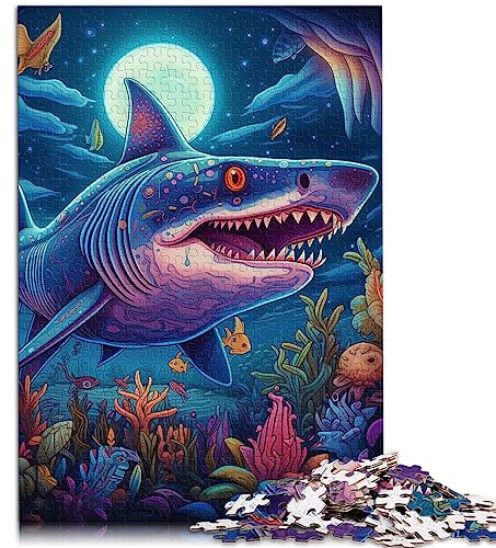 Puzzles für Erwachsene und Kinder, Deep Jaws Puzzles, 1000 Teile für Erwachsene, Holzpuzzles für Erwachsene und Herausforderungsspielzeug, 29,5 x 19,7 Zoll/75 x 50 cm.