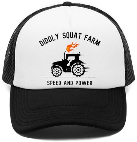 Vendax Diddly Squat Farm Shop Logo Tractor White Kappe Baseball Rapper Cap