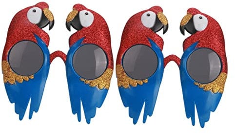 Parrot Sunglasses 2pcs Funny Party Eyeglasses Luau Sunglasses for Adults Hawaiian Sunglasses for Kids Holiday Party Favors Christmas Funny Glasses Prom Child Roast Pig