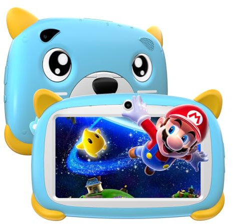 DOOGEE U7 Tablet 7 Pulgadas, 4GB RAM + 32GB ROM Tableta para Niños, Android Tablet 3400mAh, Certificación TÜV SÜD de Baja Luz Azul, WiFi Tablet con Control Parental, App para Niños, Kids World, Azul