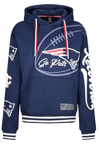 Recovered Hooded Sweatshirt - NFL - New England Patriots 'Go Pats' Navy M