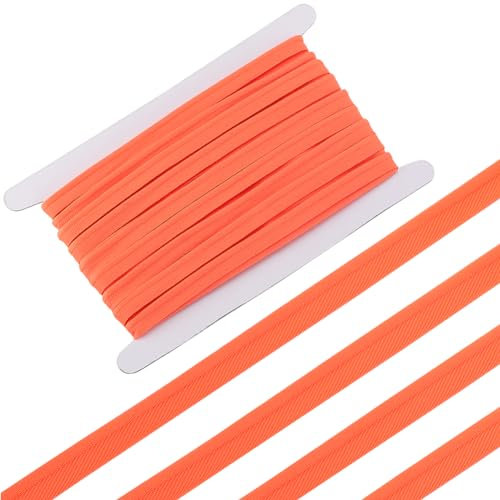 GORGECRAFT 10 Yards * 11mm Paspel-Schrägband Orangefarbenes Paspelband Polyesterbänder Zum Nähen Basteln Bindeband Säumen Nähen Paspeln Quilten Bekleidungszubehör Wickelkordelbesatz