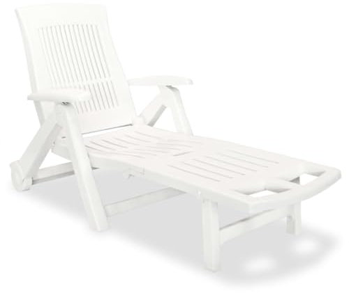 Generisch Outdoor-Loungesessel mit Kunststofffußstütze Weiß