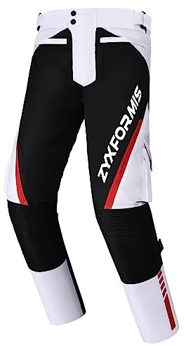 Zyxformis Pantalon de Moto Homme avec Amovible Armure Protection, Imperméable et Coupe-Vent Pantalons de Moto de Course Renforcé avec Doublure Amovible pour Hiver/été