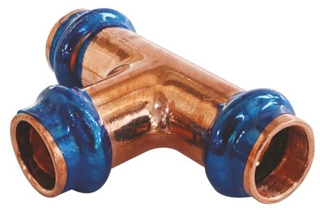 SOMATHERM FOR YOU, Té égal cuivre à sertir FFF Ø12 - Raccord à sertir indémontable, joint d'étanchéité EPDM, pression max 16 bars, température max 95°C, conforme norme EN1057