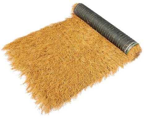 Artificial Straw Roofing, PE Carpet Type Plastic Synthetic Thatch, Mexican Style Artificial Palm Grass Rolls, Duck Blind Grass, For Patio Hut Pergola Flat Canopy Umbrellas Top Decor(Size:1x18m(3.28x59