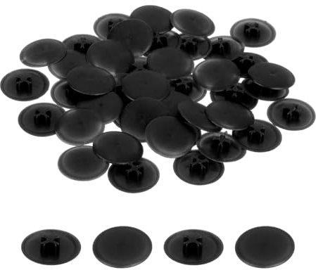 QUARKZMAN 100PCS Couvercles de Bouchons à Vis, 17mm Bouchons Décoratifs de Vis en Plastique Étanches pour Écrous de Verrouillage à Came Phillips, Vis Autotaraudeuses, Noir