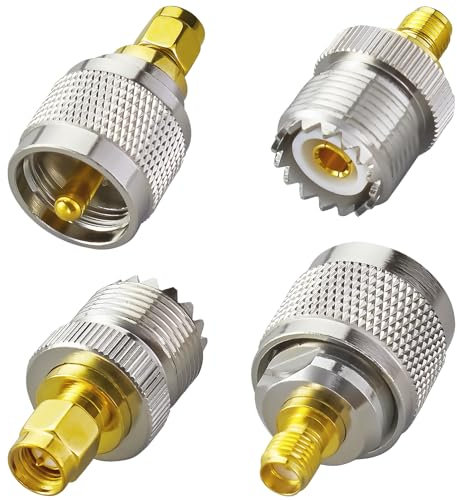 ACONRFTOL SMA UHF Adapter - SMA zu UHF Adapter - SMA auf UHF Antennenstecker - UHF Buchse SMA Stecker UHF Stecker SMA Buchse für SDR, Handfunkgeräte, Amateurfunk, CB-Funk, usw (4 Stück)