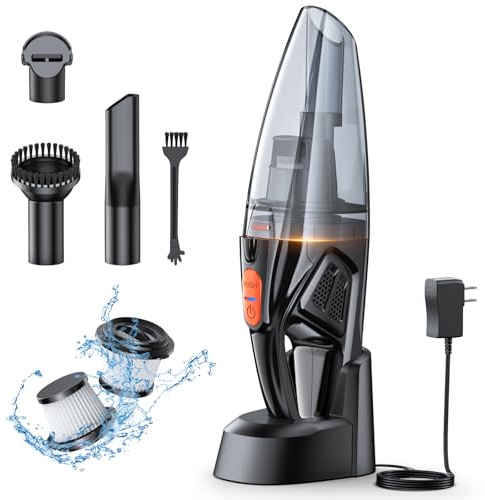 Otemly Handheld Vacuum Cordless Rechargeable 9KPA - [2H Fast Charging Dock] Portable Car Vacuum Cleaner High Power Suction with LED Light, 2 HEPA Filters, Dust Busters Wet Dry for Home/Car/Office/Pet