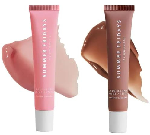 Summer Moisturising Lip Balm For A Sheer Tint Of Colour, Vegan & Cruelty-free, Tube For Dry & Chapped Lips (Pink+Coffee), 2PC