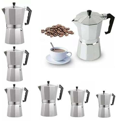 AUSH Italian Espresso Maker 3 Cups Italian Stove Top Coffee Percolator Moka Pot 3 Cups / 150ml (1 Cup / 50ml)