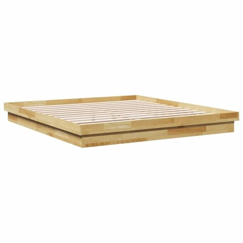 vidaXL Massivholzbett ohne Matratze 180x200 cm Eichenholz, Bettrahmen, Bett, Bett Massivholz, Schlafzimmermöbel, Bett Holz, Doppelbett, Holzbett