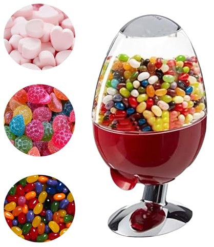Automatic Candy Dispenser Automatic Snack Dispenser with Motion Sensor 3 Dispensing Options for Desk, Home, Party(Red)