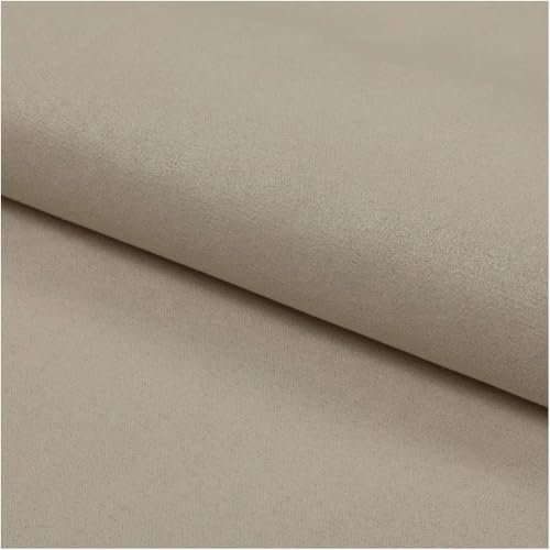 Fabreco NUBUK Polsterstoff Meterware 5 M x 148 cm breit, 100% Polyester, Gewicht 300 g/lfm, Microfaser, Velourleder ideal als oder Möbelstoff für Sofakissen, Polsterbezüge - Hellbeige