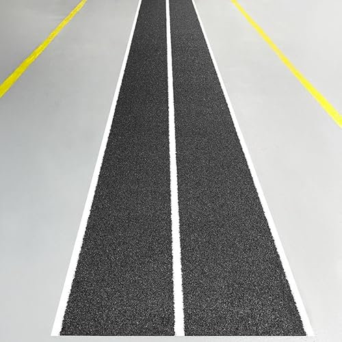 FORZA Sprint/Sled Track with Lanes - Artificial Turf Track for Indoor & Outdoor Fitness Training (Black, 15m x 2m)