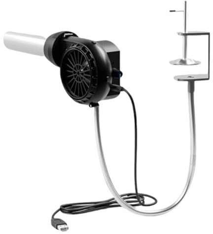 Generico Soplador para barbacoa para cocinar al aire libre, fuelle portátil recargable USB con tubo de aluminio (con soporte)