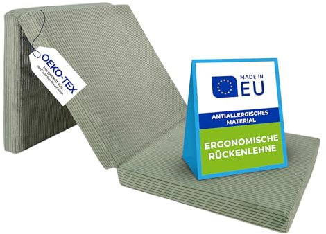 Pillows24 – Klappmatratze 190x60x7 cm mit abnehmbarem Bezug & Tragegriffen | Gästematratze klappbar | Oeko-TEX | Faltbare Matratze/Faltmatratze für Gäste, Kinder oder Reisen | Grün