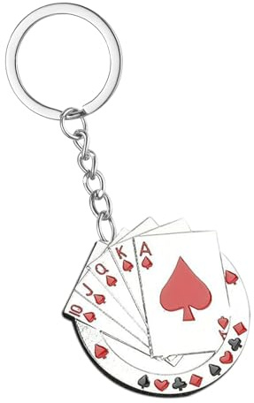 Mimoqk Schlüsselkette, Poker Bag Charm, ästhetische Dekoration, stilvoll, praktisch, ideal für Männer, Frauen, Mädchen, Studenten, Alltag, 4,06 x 1,54 Zoll, mehrfarbig, Se référer au descriptif