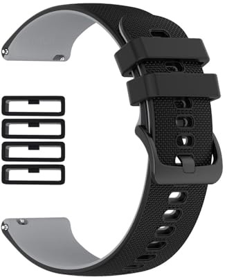 MTHGH 20 mm Cinturino per smartwatch con chiusura rapida + 4 anelli di fissaggio, Fascia per Samsung Active 2, Bracciali di ricambio in morbido silicone per Samsung Gear S3/S4