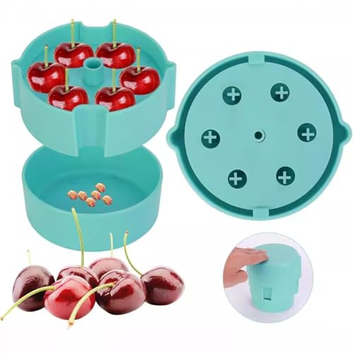 Kirschentsteiner Manuell, EntfernerKirschenentsteiner mit Auffangbehälter,cherry pitter kirschkern entsteiner küche,entsteiner kirschen und pflaumen,Kirschentkerner Werkzeug,kirschentkerner edelstahl
