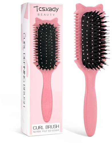 Tcsxady Curly Hair Brush, Cat Ear Curl Brush for Men & Women