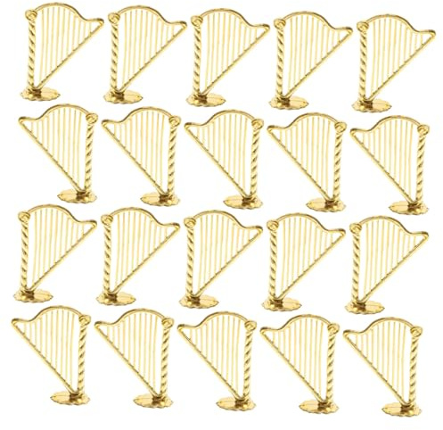FIXOSHEE 30 Stück Miniatur Harfen Ornamente Kunststoff Weihnachtsbaumschmuck Innenraumdekoration Musikalische Hängende Miniinstrumente Selbstgemacht Kranzdekoration