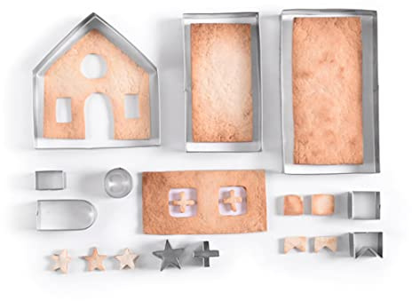 Ensemble d'emporte-pièces en forme de maison en pain d'épices, en acier inoxydable, Kit de découpes maison au chocolat, moule à biscuits, 10 pièces/ensemble