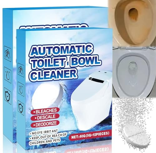 24PCS Toilet Bowl Cleaner Tablets, Heavy Duty Descaler & Limescale Remover, Strong Stain Remover for Toilet, Freshens and Cleans with Powerful Formula