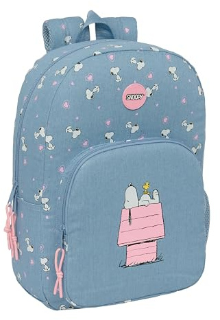 SNOOPY Schulrucksack, anpassbar an Kinderwagen, ideal für Kinder verschiedener Altersgruppen, bequem und vielseitig, Qualität und Widerstandsfähigkeit