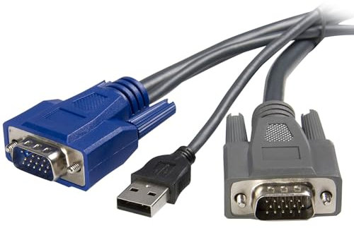 StarTech.com Câble KVM ultrafin 2 en 1 USB VGA -1,8 m