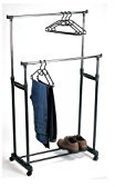 Perel Kleiderständer höhenverstellbar 110-160 cm rollbar 2 Kleiderstangen 110x4 x17