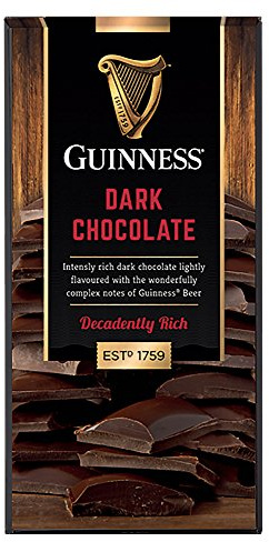 Guinness Luxury Dark Chocolate Solid Bar with a Delicious Taste of Guinness 90g