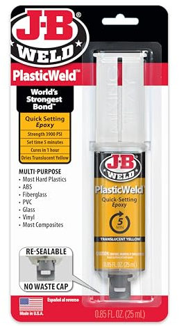 JB Weld 50132UK 50132 JB Plastic Weld Syringe 25ml, Transluscent Yellow, 25 ml