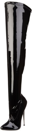 Pleaser Damen Dagger-3000 Stiefel, Schwarz Lack, 37 EU