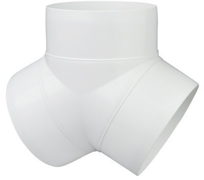 Blauberg UK Blauberg-44950-A 4 100mm Y Ducting Piece for Ventilation and Extractor Fans, White