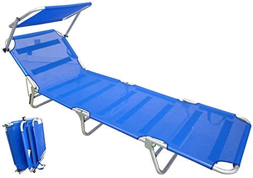 SF SAVINO FILIPPO Lettino Brandina Prendisole blu alluminio mare campeggio giardino piscina