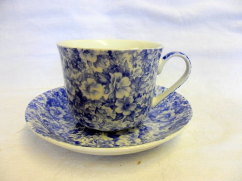 Jumbo Cup and Saucer Made for Heron Cross Pottery. (Blue Olde England)