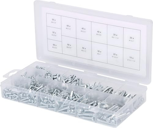 KS Tools 970.0420 Ball head Parker screws assortment, M4x1/2-M10x1.1/4, 550 pcs