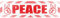 INDIGOS UG - Magnetschild Peace mit Rahmen 30 x 8 cm reflektierend - Magnetfolie für Auto - LKW - Truck - Baustelle - Firma