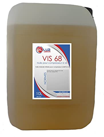 DLLUB - Huile minérale pour compresseur d'air à vis 68-10 litres
